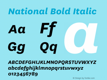 National Bold Italic 2.001;0图片样张