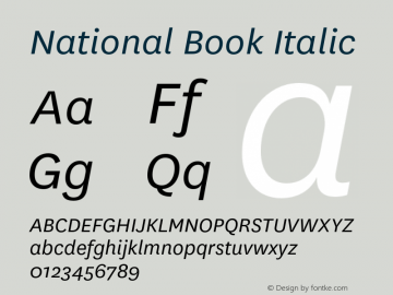 National Book Italic 2.001;0图片样张