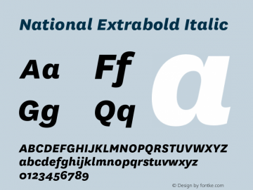 National Extrabold Italic 2.001;0图片样张