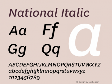 National Italic 2.001;0图片样张