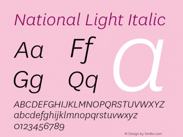National Light Italic 2.001;0图片样张