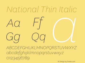 National Thin Italic 2.001;0图片样张