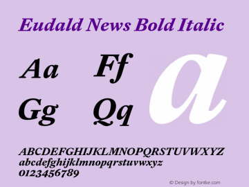 Eudald News Bold Italic Version 1.000图片样张