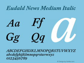 Eudald News Medium Italic Version 1.000图片样张