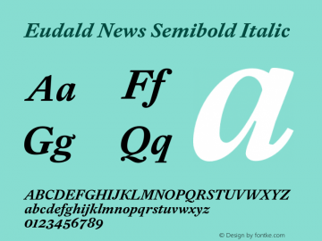 Eudald News Semibold Italic Version 1.000图片样张