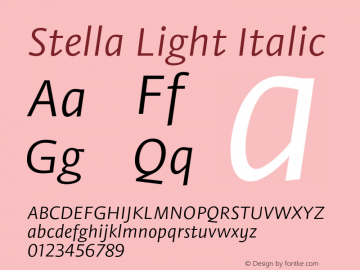 Stella Light Italic Version 2.000图片样张