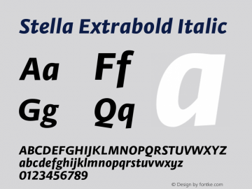 Stella Extrabold Italic Version 2.000图片样张