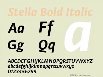 Stella Bold Italic Version 2.000图片样张
