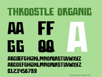 Throostle Organic Version 1.000;December 12, 2021;FontCreator 14.0.0.2794 64-bit图片样张