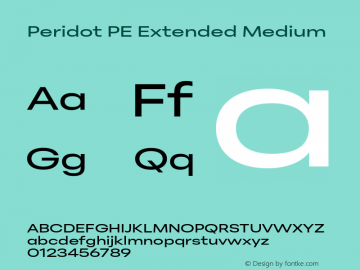 Peridot PE Extended Medium Version 1.000 | web-otf图片样张