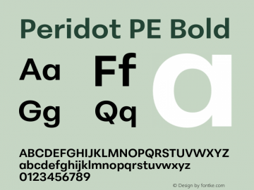 Peridot PE Bold Version 1.000 | web-otf图片样张