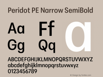 Peridot PE Narrow SemiBold Version 1.000 | web-otf图片样张
