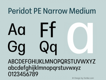Peridot PE Narrow Medium Version 1.000 | web-otf图片样张