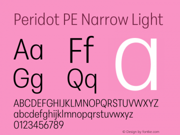 Peridot PE Narrow Light Version 1.000 | web-otf图片样张