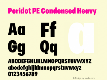 Peridot PE Condensed Heavy Version 1.000 | web-otf图片样张
