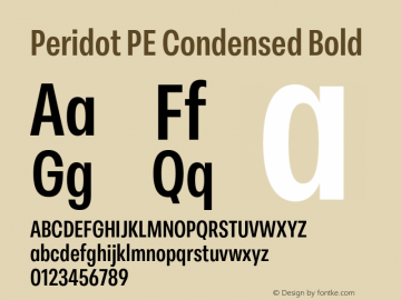 Peridot PE Condensed Bold Version 1.000 | web-otf图片样张