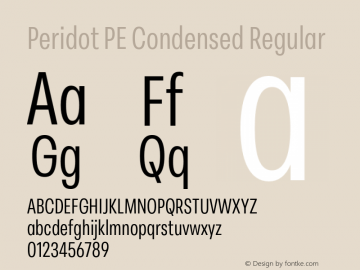 Peridot PE Condensed Regular Version 1.000 | web-otf图片样张