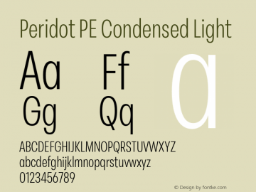 Peridot PE Condensed Light Version 1.000 | web-otf图片样张