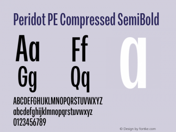 Peridot PE Compressed SemiBold Version 1.000 | web-otf图片样张