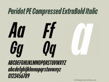 Peridot PE Compressed ExtraBold Italic Version 1.000 | web-otf图片样张