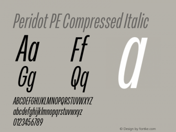 Peridot PE Compressed Italic Version 1.000 | web-otf图片样张