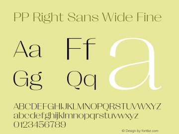 PP Right Sans Wide Fine Version 1.000 | web-ttf图片样张