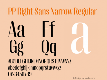 PP Right Sans Narrow Regular Version 1.000 | web-ttf图片样张