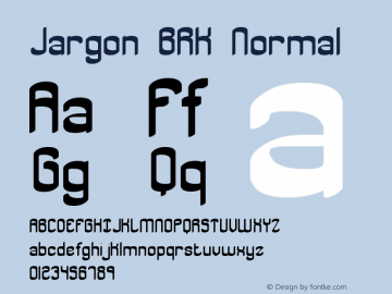 Jargon BRK Normal Version 1.10 Font Sample