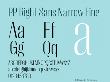 PP Right Sans Narrow Fine Version 1.000 | web-ttf图片样张