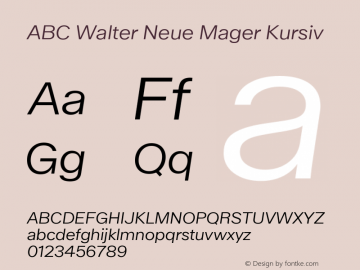 ABC Walter Neue Mager Kursiv Version 1.000 | web-ttf图片样张