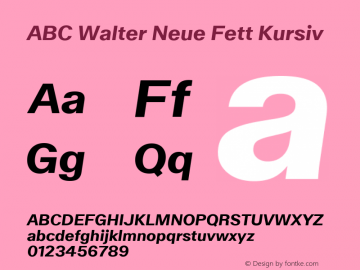 ABC Walter Neue Fett Kursiv Version 1.000 | web-ttf图片样张