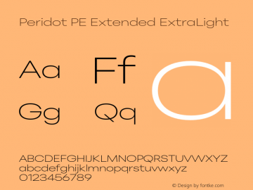 Peridot PE Extended ExtraLight Version 1.000 | web-otf图片样张