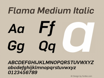 Flama Medium Italic Version 2.000图片样张