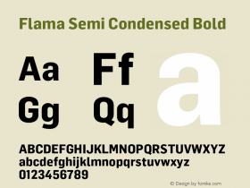 Flama Semi Condensed  Bold Version 1.000图片样张