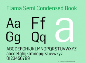 Flama Semi Condensed  Book Version 1.000图片样张