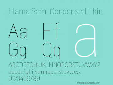 Flama Semi Condensed  Thin Version 1.000图片样张