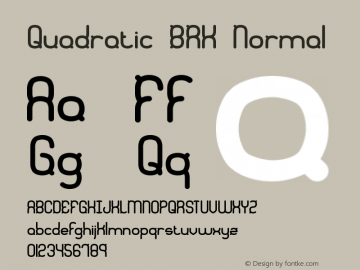 Quadratic BRK Normal Version 1.20 Font Sample