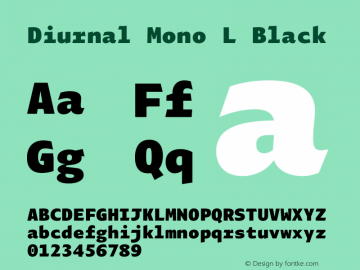 Diurnal Mono L Black Version 1.000;hotconv 1.0.117;makeotfexe 2.5.65602图片样张
