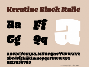 Keratine-BlackItalic Version 1.000图片样张