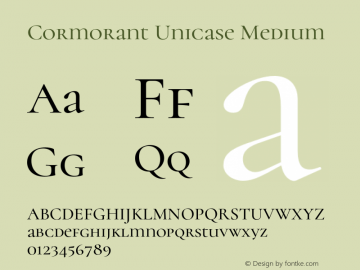 Cormorant Unicase Medium Version 3.615;FEAKit 1.0图片样张