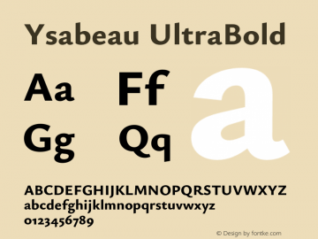 Ysabeau UltraBold Version 0.028;FEAKit 1.0图片样张