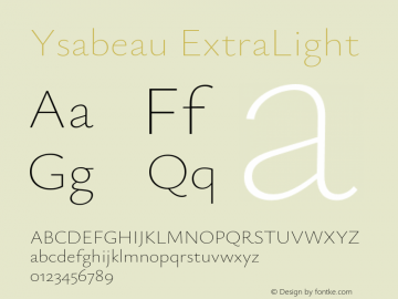 Ysabeau ExtraLight Version 0.028;FEAKit 1.0图片样张