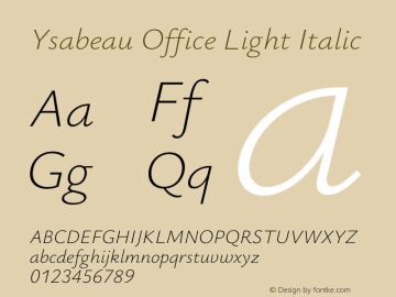 Ysabeau Office Light Italic Version 0.028;FEAKit 1.0图片样张