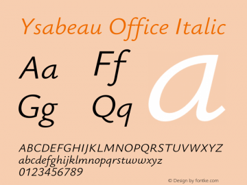 Ysabeau Office Italic Version 0.028;FEAKit 1.0图片样张