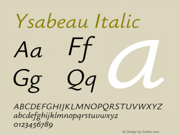 Ysabeau Italic Version 0.028;FEAKit 1.0图片样张