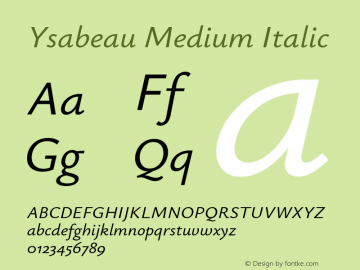 Ysabeau Medium Italic Version 0.028图片样张