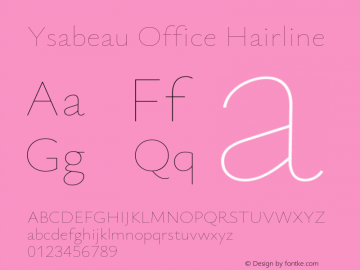 Ysabeau Office Hairline Version 0.028图片样张