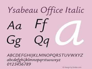 Ysabeau Office Italic Version 0.028图片样张