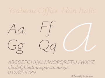 Ysabeau Office Thin Italic Version 0.028图片样张