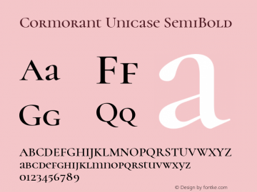 Cormorant Unicase SemiBold Version 3.615图片样张